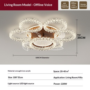 Nuevo Ventilador de Techo con Luz de Estilo Chino para Sala de Estar, Nueva Luz de Techo Sencilla de Estilo Italiano para Dormitorio, Ventilador de Techo con Luz para Sala de Estar y Comedor - Product Image 6