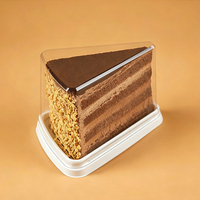 Boîte à gâteau triangulaire 6 pouces 8 pouces, boîte d'emballage pour mousse coupée, boîte à pâtisserie transparente commerciale en plastique alimentaire épaissi pour 8 coupes