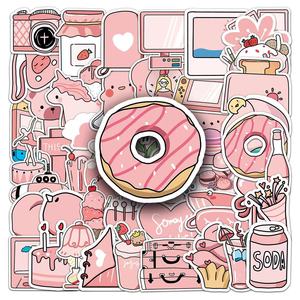 Autocollants Graffiti Imperméable Rose, 50 Pièces, étiquette Mignonne, Dessin Animé, Bagage Ordinateur, Vente En Gros, 50 Pièces