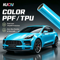 Film de protection de peinture auto-cicatrisant en TPU bleu Miami, brillant, PPF, autocollant de carrosserie, résistant aux rayures, accessoire en rouleau