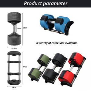 ベストセラー 20kg + 4kg 増量可能 クイックアジャスタブル ダンベルセット フィットネストレーニング用 - Product Image 2