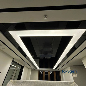 FOXYGEN 타일 인테리어 MSD 장식 PVC 필름 천장 흰색 광택 PVC 스트레치 블랙 광택 천장 필름 - Product Image 2