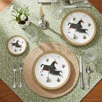Service de table vintage en porcelaine fine, motif cheval persan royal, assiette de présentation en céramique, tasse à café et bol en porcelaine pour mariage