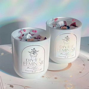 Aikun เทียนหอมขี้ผึ้งถั่วเหลืองอัดด้วยเม็ดคริสตัลหรูหราติดบ้านฉลากส่วนตัว - Product Image 2