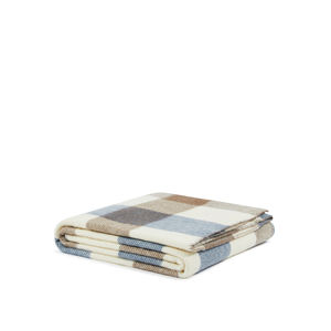 LANEROSSI - MANTA DE HOMBRE CON ESTRIBOS DE CUADROS 210X160CM 100% LANA VIRGEN - Product Image 1