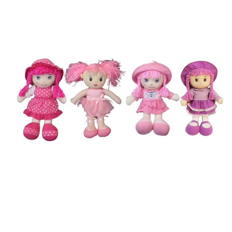 14 Inches Rag Dolls Stuffed Custom Girls Face Dolls Fashion Clothes With Braids Soft Toys Human Baby Cute Barbiees Gift For Kids