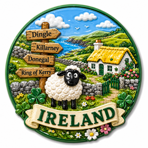 Aimant de réfrigérateur personnalisé en résine 3D gaufrée, style régional irlandais, souvenir de <span class=keywords><strong>voyage</strong></span> créatif, aimant décoratif pour réfrigérateur - Product Image 6