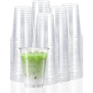 Custom LOGO Print Disposable <b>Drinks</b> Clear PET <b>Cup</b> 12OZ 16OZ <b>Plastic</b> <b>Cup</b> PET <b>Plastic</b> Tea Coffee Dispos Parfait <b>Cup</b> - Product Image 1