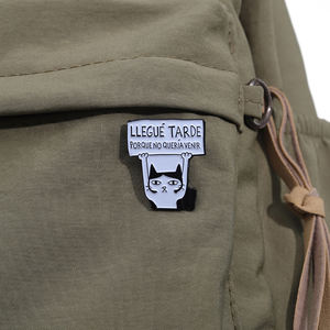 Забавная испанская брошь-значок с котом «Пришло время, ведь не хотел приходить», ювелирное украшение, подарок, оптом - Product Image 3