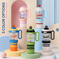 Lebensmittelechter BPA-FREIER 2-in-1 Edelstahl-Kunststoff Trinkhalm-Becher Tumbler Tasse