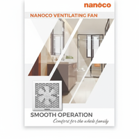 Ventilateur de plafond à pales coniques NANOCO NFV2021, 12,5 W, débit d'air 145 m³/h, roulement à billes, faible bruit 50 dB, certifié CE
