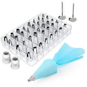 34-Piece Piping Tip Set Stainless Steel Cake Decorating Tips With Piping Bag Baking Tool Set For Cake Decorating - Product Image 1