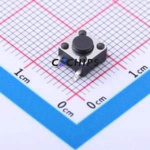 TD-1101SR-4.3H-250 Tactile Switch SMD-4P,6x6mm Switch Single Pole Single Throw Round Button 2.5N Vertical Mount - Product Image 1