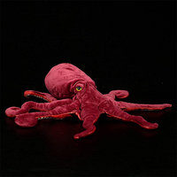 Vente en gros d'usine, jouets en peluche en forme de pieuvre rouge, animaux marins, doux et rembourrés