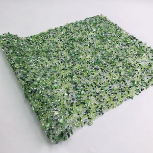 Đẹp <span class=keywords><strong>Sequin</strong></span> Kim Cương vải Nhà cung cấp tinh thể màu xanh lá cây lớn kim cương hạt vải - Product Image 6