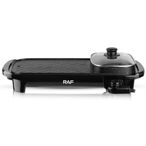 RAF 2 in 1 Multifunctional Smokeless Non-stick Layer <strong>Electric</strong> BBQ Grill Baking <strong>Pan</strong>&amp; <strong>Hot</strong> Pot With Oil Box - Product Image 5