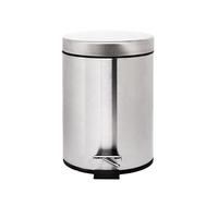 Poubelle Ronde en Métal Sunshine à Pédale, en Acier Inoxydable, avec Couvercle pour Cuisine, Déchets et Rangement Domestique
