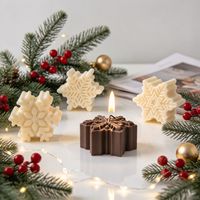 Moule en silicone 6 cavités flocon de neige pour tablettes de cire parfumée, divers motifs de flocons de neige pour étiquettes de pierres diffuseuses