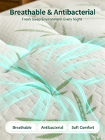 Surmatelas en Fibre de Bambou Doux, Épais et Matelassé, Respirant, Hypoallergénique, Housse de Matelas à Poches Profondes pour Dormir