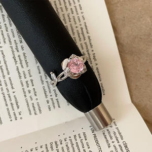 Charme en argent sterling S925, fabrication de bijoux de mode, zircon classique, personnalité minimaliste, bague en lave, vente en gros pour bijoux pour femmes - Product Image 2