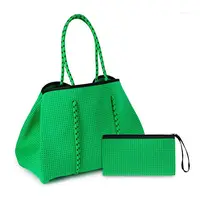 Benutzer definierte Strand tasche Damen Perforierte Neopren-Einkaufstaschen Drucken Neopren-Tasche Frauen Wasserdichte Handtaschen Neopren-Tasche