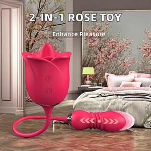 En İyi Fiyat Gül Vibratör 12 Frekanslı Yalayıcı Titreşimli Sıvı Silikon Yetişkin Seks Oyuncakları Kadınlar için G Noktası Yapay Penis Vibratör - Product Image 2