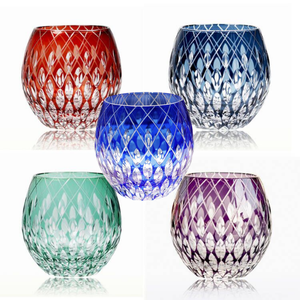 Edo Kiriko Sake Shot Glass <span class=keywords><strong>Verre</strong></span> <span class=keywords><strong>à</strong></span> whisky rond taillé <span class=keywords><strong>à</strong></span> la main bleu vert rouge et coloré <span class=keywords><strong>Verre</strong></span> <span class=keywords><strong>à</strong></span> cocktail gravé <span class=keywords><strong>à</strong></span> la main - Product Image 1