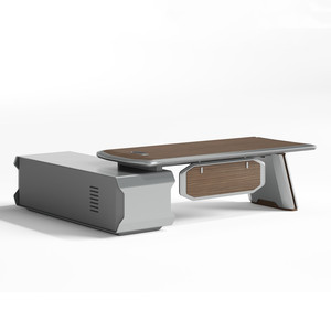 CEO Manager Desk Executive Wooden Ceo Desk con mesa auxiliar fija President Office Escritorio de oficina Boss en forma de L - Product Image 1