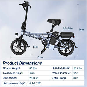 AOVOPRO 450W 48V 14 pollici batteria al litio elettrico City <span class=keywords><strong>Bike</strong></span> a buon mercato pieghevole adulti E-<span class=keywords><strong>Bike</strong></span> ibrido ibrido elettrico bicicletta - Product Image 3