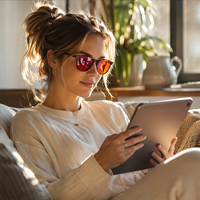 Lunettes anti-lumière bleue 100% avec verres rouges œil de chat tortue, verres orange anti-fatigue, favorisant le sommeil, pour ordinateur