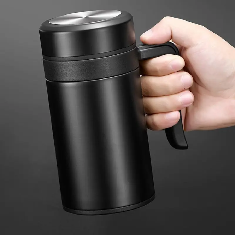 450ml iş ofis kolu termos termos erkek paslanmaz çelik su şişesi çay süzgeci özel hediye Logo kupası