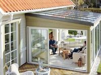 Verrière d'hiver sur mesure au design moderne, 4 saisons, en aluminium, avec toit incliné, étanche, pour terrasse, maison en verre, véranda, cour extérieure, livraison rapide