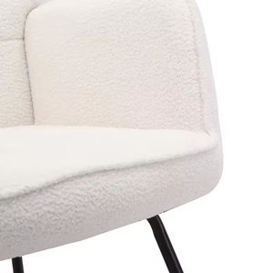 Thái thiết kế Teddy Velvet tàu lượn Rocker mềm mại và thoáng khí bề mặt ghế đệm chân gỗ Rocking <span class=keywords><strong>Chair</strong></span> - Product Image 6