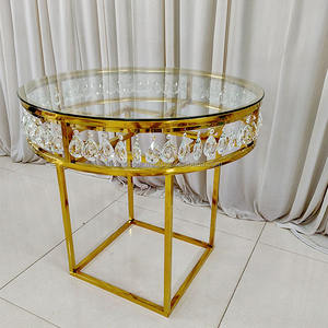 furun Round <b>Table</b> Square Base Glass Surface Metal Wedding <b>Table</b> Home Supplies <b>Party</b> <b>Decoration</b> - Product Image 5