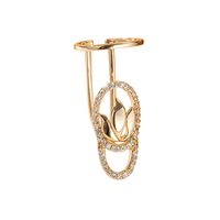 Bague de phalange délicate et glamour en or et argent, zircone cubique, motif lotus ovale, réglable, polie, pour femme, cadeau