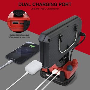 ไฟส่องสว่างไร้สาย 50W สำหรับแบตเตอรี่ LED พกพา M18 พร้อมพอร์ตชาร์จ USB และ Type-C รุ่น WD-8108 โคมไฟเครื่องมือ ไฟทำงาน LED สำหรับ Milwa - Product Image 2