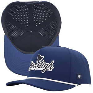 New Fashion Custom Rubber PVC Patch Logo 5 Panel Waterproof Polyester Sport Golf Hat Laser Cut Perforated Dad <b>Rope</b> Baseball Cap - Product Image 1