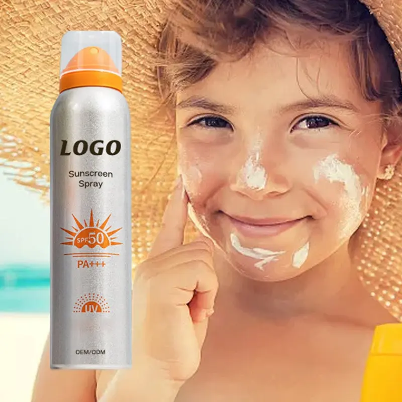 OEM özel etiket özel Logo ücretsiz örnek izole Uva Uvb cilt Aqua beyazlatma doğal organik SPF 50 yüz vücut güneş koruyucu sprey