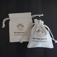 Sac à cordon en coton réutilisable avec logo personnalisé Pochette en toile écologique Paquet cadeau pour bijoux