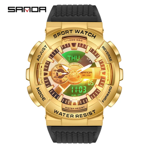 Montre Homme SANDA 9004, Dernière Marque, Nouvelle, Haut de Gamme, Nouveau Design, Prix Bas, Populaire, Meilleur Prix, Multifonctionnelle, Bracelet en Silicone - Product Image 2