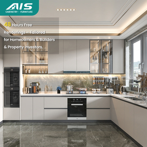 48 Stunden Kostenloses Design Moderne Maßgefertigte L-förmige MDF-Lack Küchenschränke Set Modulare Küchenmöbel für Apartments Hergestellt in China - Product Image 1