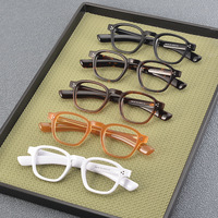 Monture de lunettes optiques en acétate de Shenzhen, lunettes vintage, design japonais, monture carrée, plaque américaine, couleur écaille de tortue