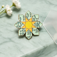 Broche vintage personnalisée à motif géométrique islamique étoile hexagramme, épingles de revers en métal émaillé souple pour décoration vestimentaire et cadeau