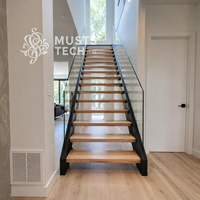 Escalier à double poutre moderne de luxe pour résidence, avec contrôle de détail d'usine de qualité boutique