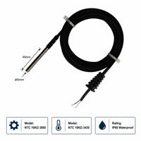 NTC Temperatursensor-Gehäuse 5K/2K/2,25K B3950 IP68 Wasserdicht Edelstahl TPE 1M für Wassertank Flüssigkeitspool Aquarium