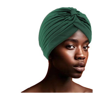 Vente chaude femmes couleur unie noeud croix ethnique africain Turban chapeau fait modal pour les femmes musulmanes-tête préférée de l'Amérique - Product Image 1