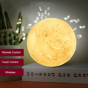 New Product 15CM Touch <strong>Wireless</strong> Speaker Moon <strong>Lamp</strong> with Colorful Light 3D Print Night Light - Product Image 2