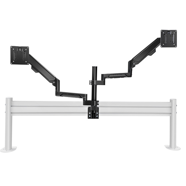 Factory Gas Spring Mount Dual Monitor Computer Stand Holder Adjustable Tilt Swivel Arm Bracket 32 Inches Compatible Aluminum