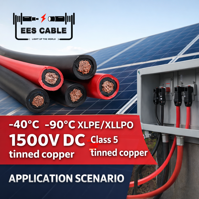 1.5kV DC Solar PV Cable UV Resistant Copper Conductor EN 50618 IEC 62930 4mm2 6mm2 10mm2 H1Z2Z2-K PV1-F