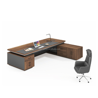 Bureau de direction de luxe mobilier de bureau en forme de L patron directeur bureau de direction avec Table d'ordinateur en bois